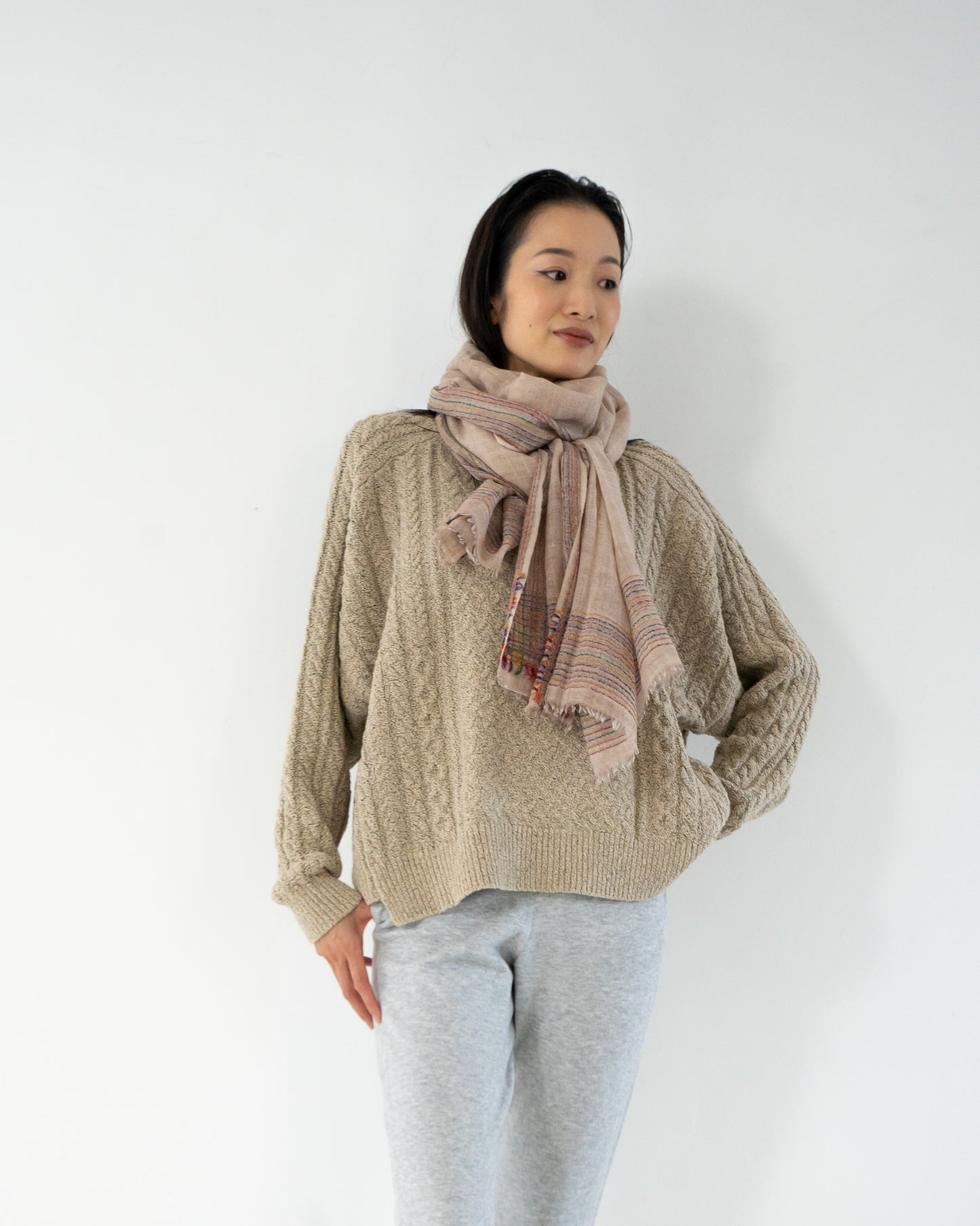 Faliero Sarti ファリエロサルティ ストール Rosamariana ベージュ