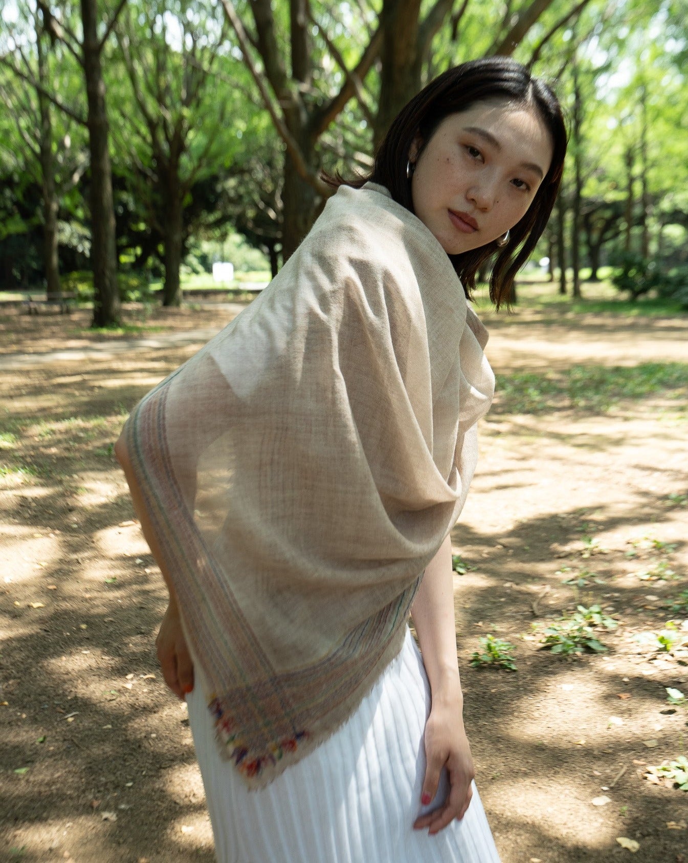 Faliero Sarti ファリエロサルティ ストール Rosamariana ベージュ