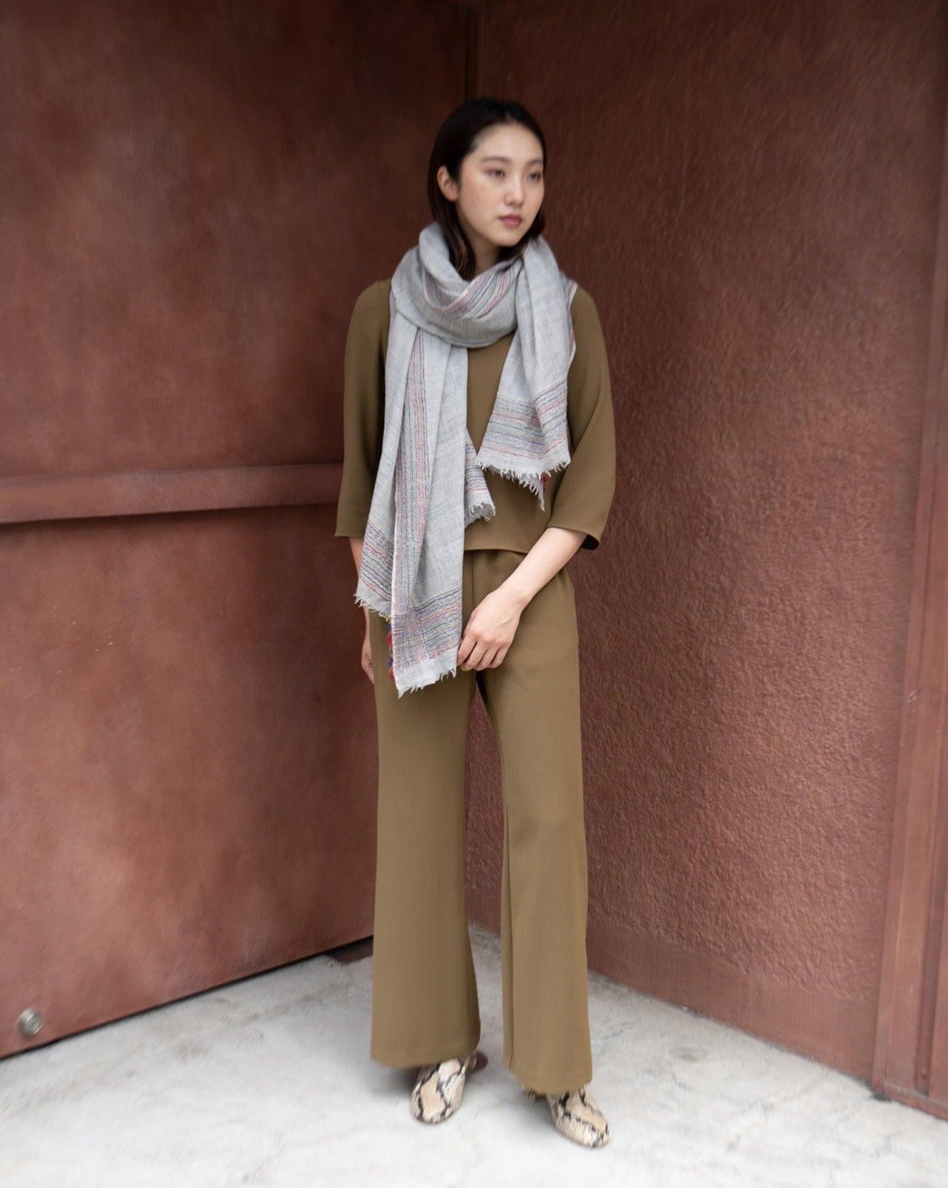 Faliero Sarti ファリエロサルティ ストール Rosamariana グレー