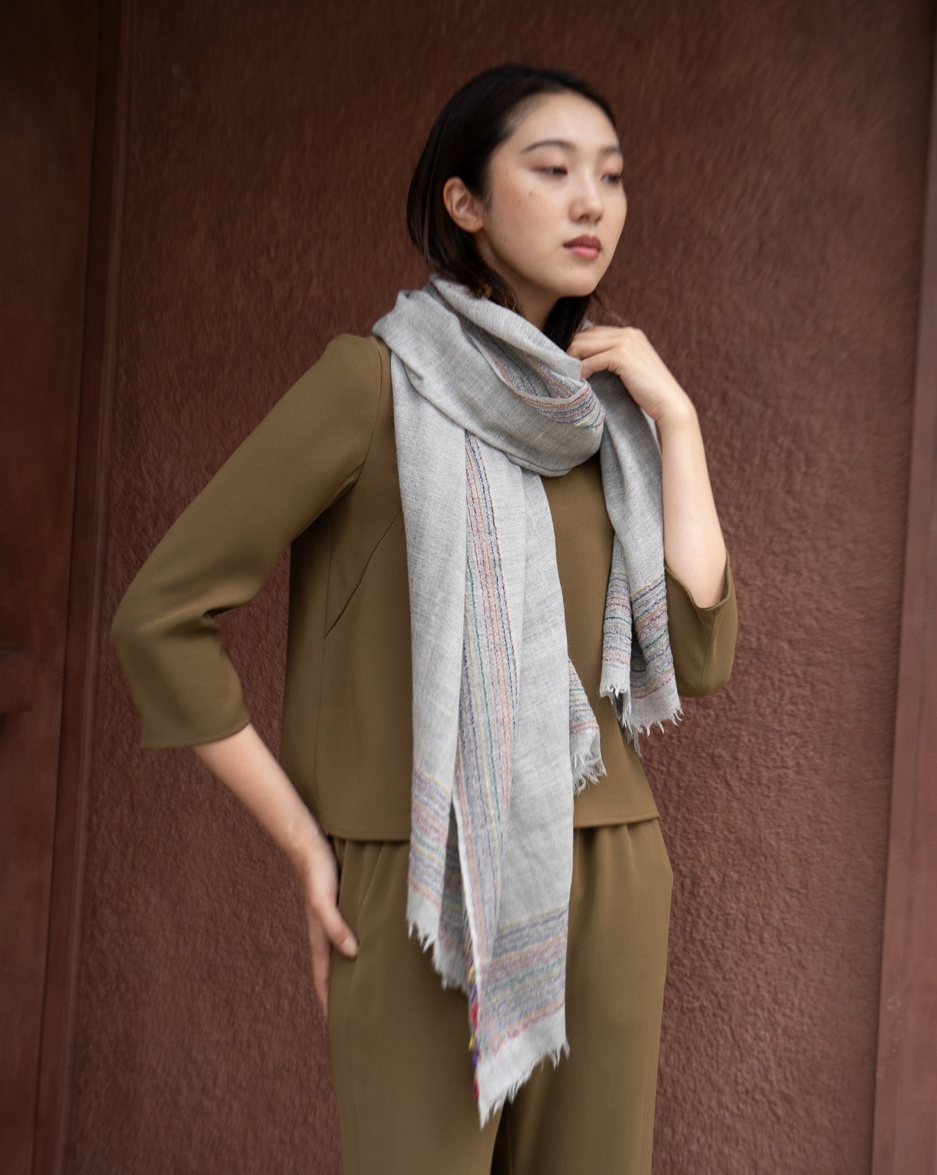 Faliero Sarti ファリエロサルティ ストール Rosamariana グレー